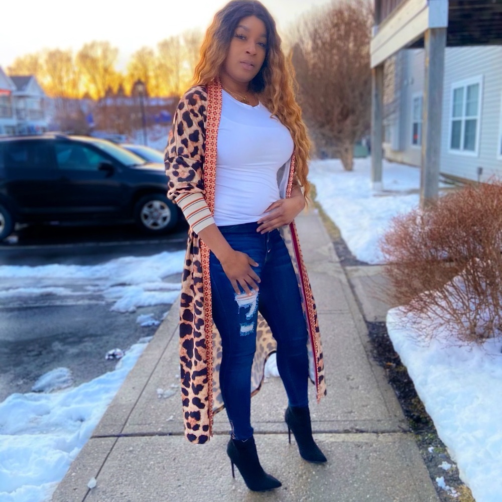 Leopard print cardigan